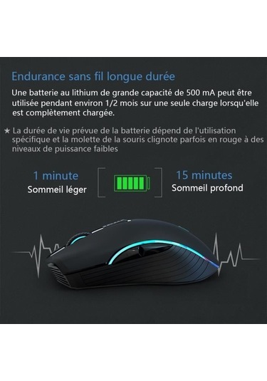 2.4g Kablosuz Bluetooth Fare, Çift Modlu Oyun Faresi 2.4g+5.0 , Şarj Edilebilir Sessiz Fare