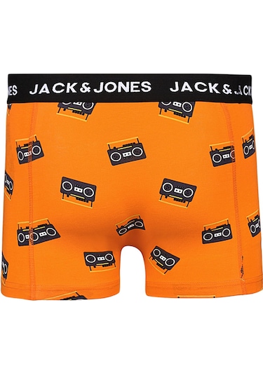 Jack & Jones 3'lü Desenli Karışık Boxer Paketi- Printed 12214907 Navy Blazer Çok Renkli