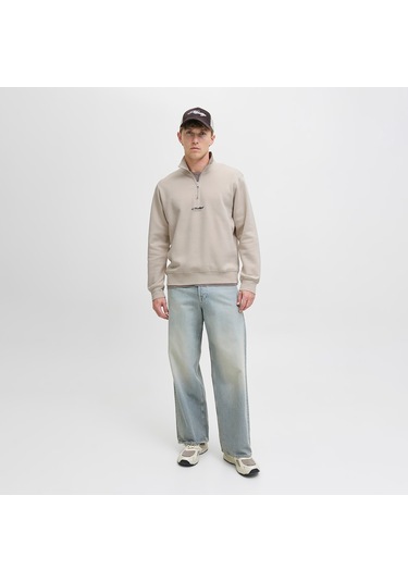 Jack & Jones Soho Erkek Krem Sweatshirt 12278793-mbm Krem