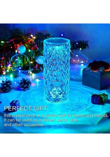 16 Renk Kristal Masa Lambası Gül Işık Romantik Elmas Atmosfer Işığı Usb Dokunmatik Gece L Yatak Odası Masası Gece Lambası 54357217 Çok Renkli