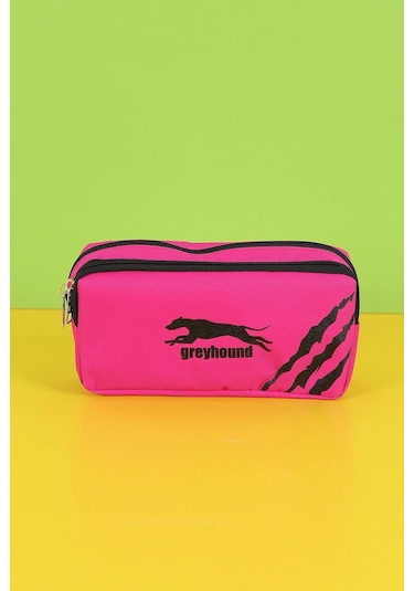 Rlx-141 İki Gözlü Kalemlik Okul Üniversite Çocuk Kalem Kutusu Pembe Beyaz