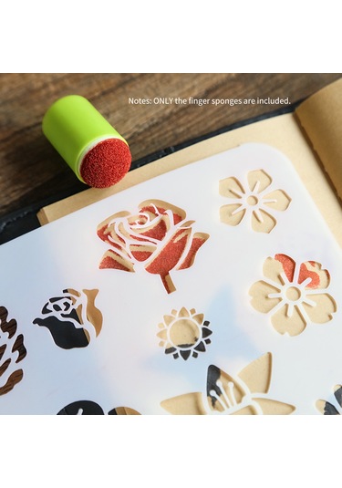 Aubyhe Yeşil 40'lı Parmak Sponge Seti - Vintage Mühürler İçin Boya Uygulama Aracı, El Defteri Ve Dıy Projeleri