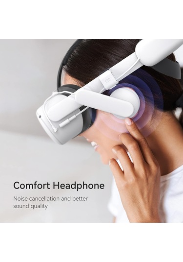 Kıwı Design Konforlu Pilli Sesli Kafa Bandı 6400mah - Quest 2 İle Uyumlu