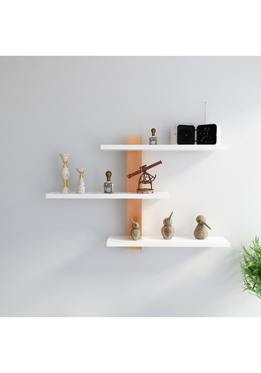 Duvar Rafı Mita Beyaz Turuncu