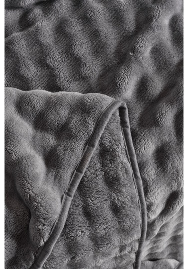 Bubble Battaniye Seti Tek Kişilik Gri Gri