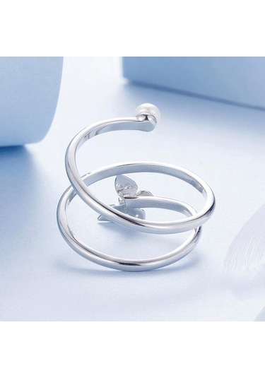 Fastbuy S925 Platinum Kaplı Multi Katlı Kelebek Ayarlanabilir Bsr627-e Çok Renkli Sterling Silver戒指 Çok Renkli