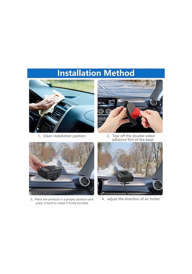 Cbtx Global R803 12v Araç Kontrol Paneli Isıtma Fanı Araç Ön Camı Buz Çözme Buğu Çözme Isıtıcı Araç İç Isıtma Cihazı - Sarı