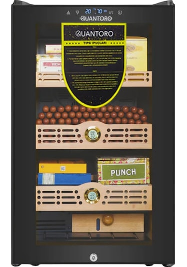 Quantoro Qcc-10 Elektronik Nemlendirme & Soğutmalı Siyah Puro Dolabı - Qtr-003