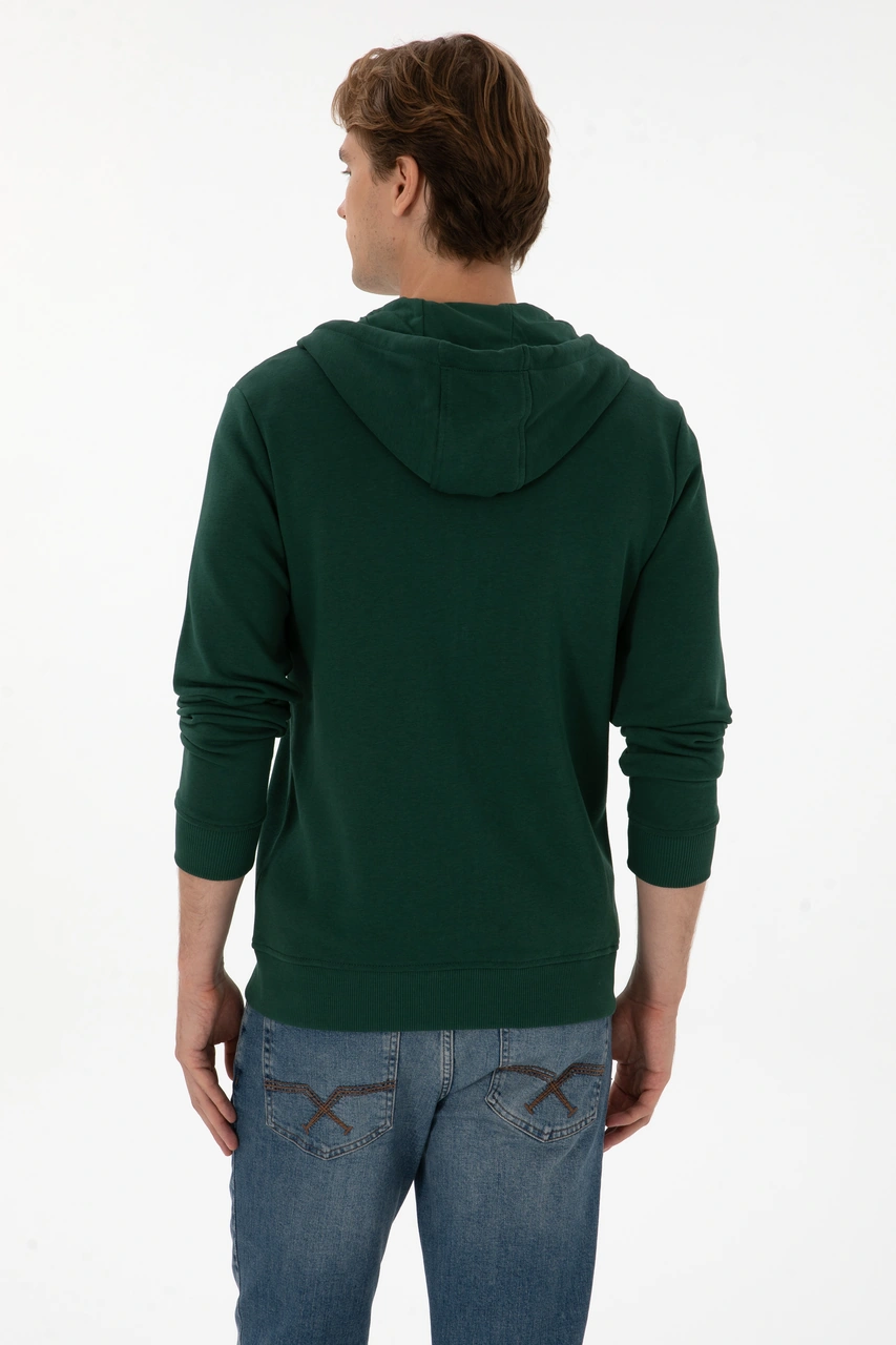 U.S. Polo Assn. Erkek Koyu Yeşil Örme Hırka 50313748-VR079
