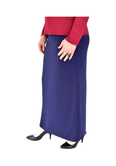 Kadın Uzun Etek Kapalı Yırtmaç-2019 Bgl-st01144 Açık Lacivert