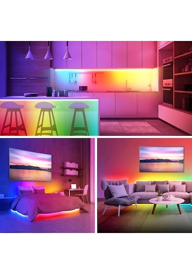 Led Şerit Işık Rgb 5050 Renk Değiştiren Işık Şeridi Akıllı Işık Şeridi 3 Tuşlu Gece Lambası Dekorasyon Led Aydınlatmalar 55090770