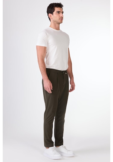 Dufy Pileli Jogger Pantolon Haki