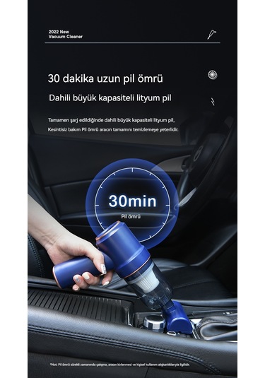 El Tipi Mini Ev Kablosuz Araç Süpürgesi-beyaz 05