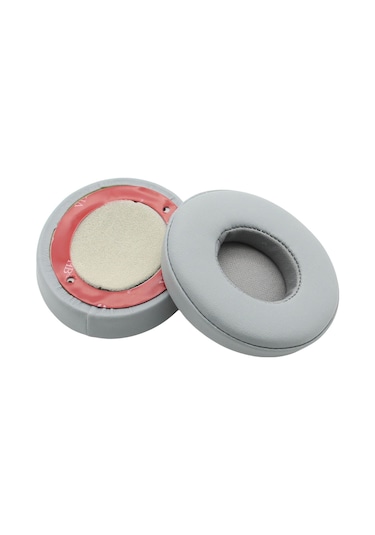 Youmex Beats Solo 2/3 Uyumlu Protein Deri Hafıza Köpük Yerine Konulabilir Kulaklık Örtüsü Gri Gri