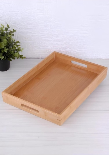 Balsa Bambu Tepsi Büyük Boy Premium 40x30 Cm Tex4030 Kahverengi