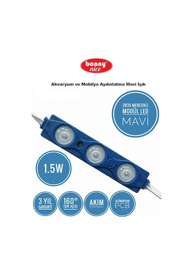 Akvaryum Modül Led Aydınlatma Mavi Işık Anahtarlı 5'Li 432002359