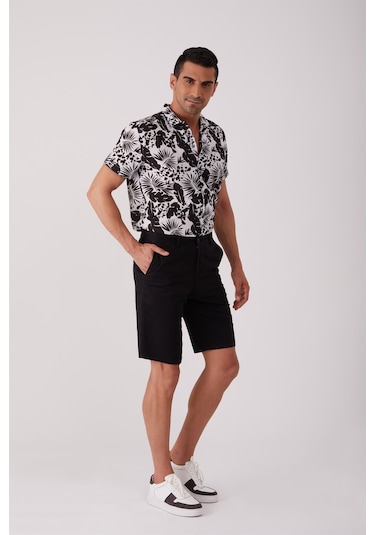Dufy Siyah Erkek Regular Fit Short - 86798 Siyah