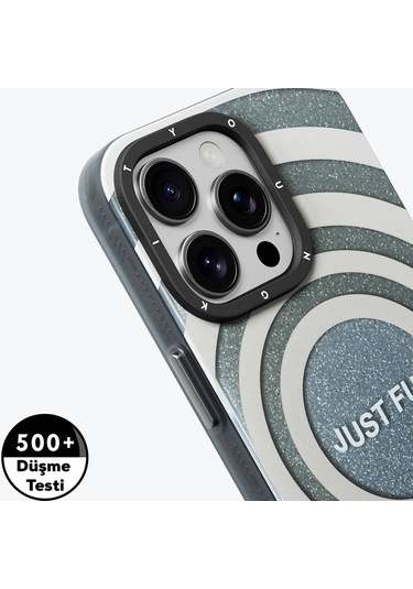 İphone 15 Pro Uyumlu Kılıf Magsafe Şarj Özellikli Youngkit Star Dazzle Serisi Kapak Gri