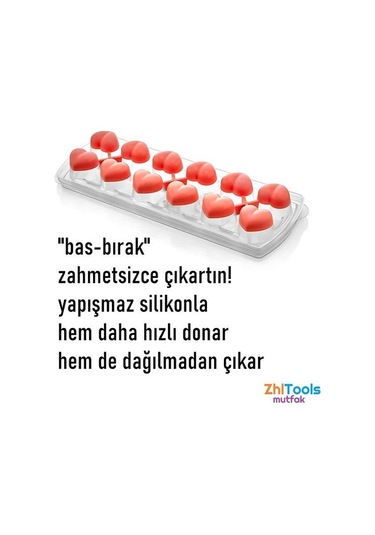 Zhltools Buz Kalıbı - Bas-bırak Kapaklı Silikon Buz Kalıbı 4 Lü Set Siyah