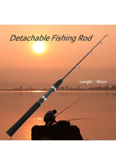 Dianziye 80cm Siyah Olta Kamışı - Seramik Kılavuzlu, Abs Metal Oturaklı, Eva Köpük Tutma Yeri, Dayanıklı Cam Elyaf Takviyeli