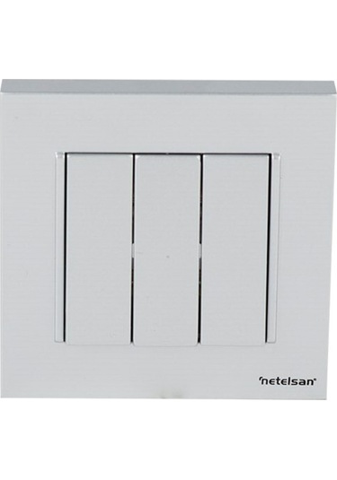 Netelsan Byobu Gümüş Üçlü Anahtar Çerçeveli