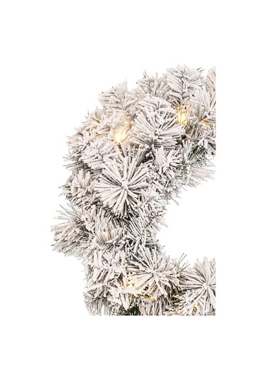 Yılbaşı Çelenk Karlı Ledli 40cm