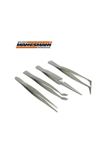 Mannesmann 615 Cımbız Seti 4 Parça Paslanmaz Eğri Düz Nokta Çapra