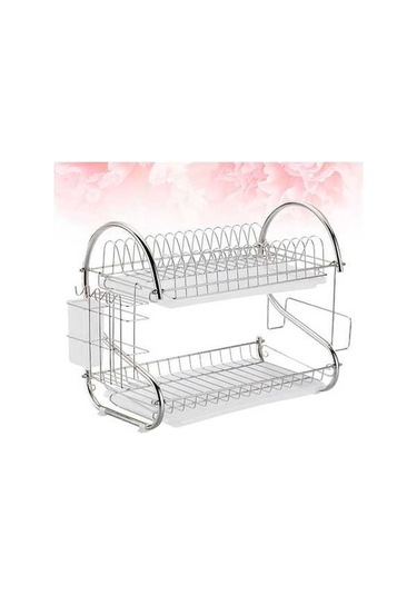 Wondernest Tier Rafı Raf Paslanmaz Çelik Kurutma Drenaj Bulaşık Beyaz 2 Katlı - Dayanıklı Mutfak Organizasyonu Beyaz