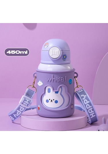 Alibee 316 Paslanmaz Çelik Çizgi Kahramanlı Çocuk Termos 450 ML Yeşil