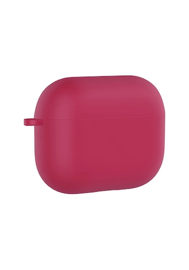 Apple Uyumlu AirPods Pro 3 Zore Standart Silikon Kılıf Koyu Pembe