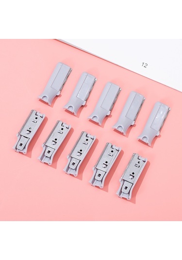 Sones Kaş Düzeltici İçin 10 Adet Paslanmaz Çelik Microblading Bıçağı Gri