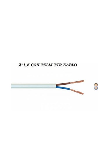 Sas Kablo Cca Ttr Çok Telli Elektrik Kablosu 100 Metre 2 x 1.5 MM