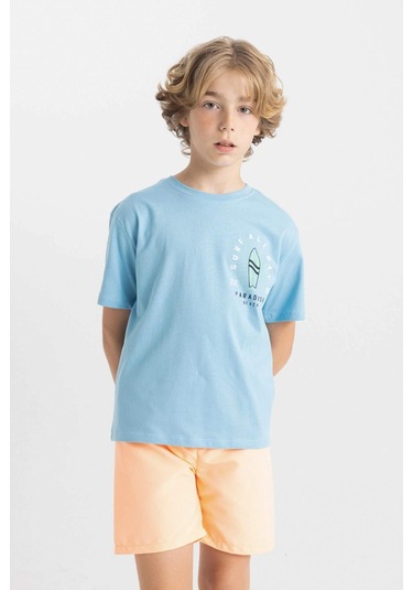 DeFacto Erkek Çocuk Basic Düz Deniz Şortu B7737A824HSOG514