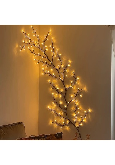 Honeybeeshop 8 Modlu 1 Adet Eğri Led Duvar Lambası Çalı Işığı Usb Güçlü Rattan Gece Işığı Düğün Oturma Odası Dekoru