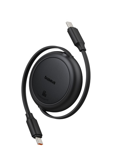 Baseus Free2pull Mini Makaralı Usb-c To Usb-c 100w Hızlı Şarj Ve Data Kablosu, Siyah 100 Cm