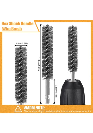 Samdoo 6 Adet 15mm Çaplı 304 Paslanmaz Çelik Boru Fırçası Seti - Altıgen Gövde, Power Tool Uyumlu, Pas Ve Tüketici Temizliği