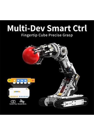 Arm Robot Kol Yapı Kiti 1468 Parça Uzaktan Kumandalı 4 Motorlu Paletli Stem Eğitim Seti