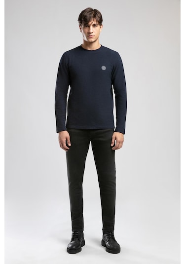 Lecosa Erkek O Yaka Sweatshirt Lacivert-21039 Lacivert