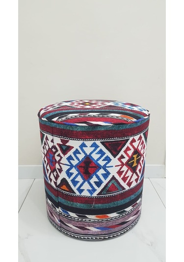 Dijital baskılı desenli kumaş puf oturma pufu