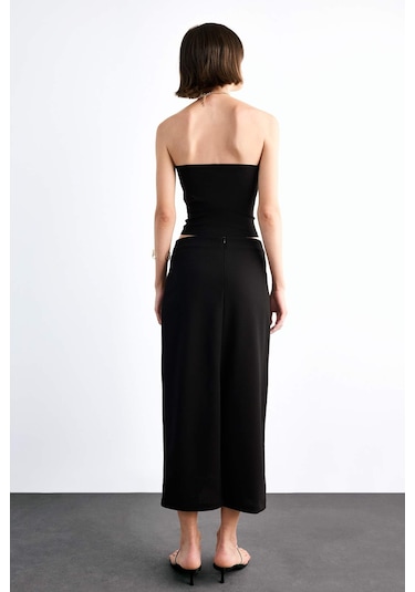 Defacto Fitted Twill Midi Etek G0190ax25smbk81 Siyah