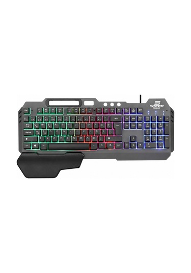 Gaming Klavye Mekanik Hisli Bilek Destekli Kablolu Rainbow Işıklı Oyuncu Klavye