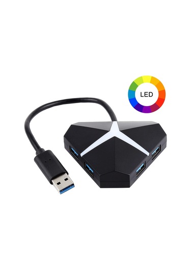 Sones 5gbps Süper Hızlı 4 Portlu Usb 3.0 Hub Adaptörü, Kablo Uzunluğu: Yaklaşık 20 Cm Siyah