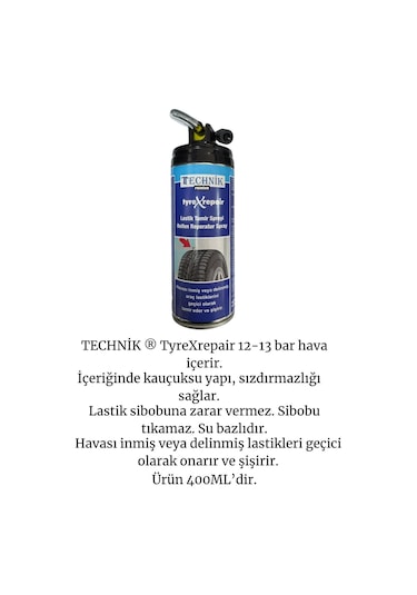 Technik Tyrexrepair Lastik Tamir Kiti Spreyi 400ml