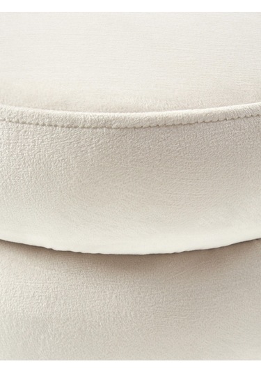 Most Twister Puf 01 Kırık Beyaz Beyaz Kadife Kumaş Evinize Tesli