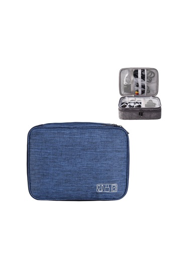 5 İnç Çok Fonksiyonlu Elektronik Dijital Kulaklık Güç Kablosu Saklama Çantası Yeşil Siya