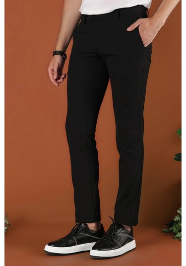 P 1123 Slim Fit Siyah Spor Pantolon Siyah