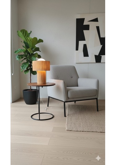 Makrome Rafya Abajur Modern Tasarım Dekoratif Masa Lambası Aydınlatma Glop Cam Abajur Hasır