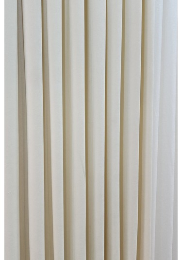 Mosso Fon Perde Düz Renk Krem