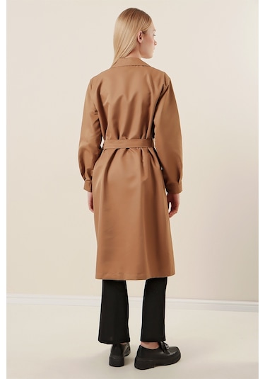 Bigdart 5853 Kruvaze Yaka Trençkot - Taba 001