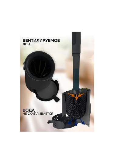 Rıdberg Home Tuvalet Fırçası Dozajlayıcılı Tuvalet Fırçası 254184139 Siyah